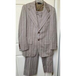 Mens Vtg Pierre Cardin 2 Piece Suit 60s/70s Size 38 Waist 30 Disco Double Knit